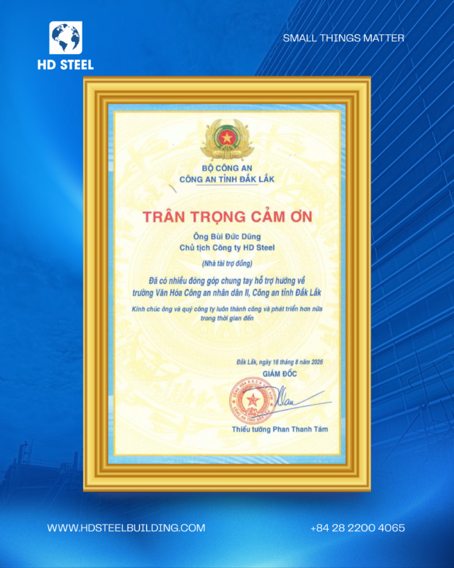 HD Steel sponsorship certificate and handover at People Police Cultural School II charity golf tournament