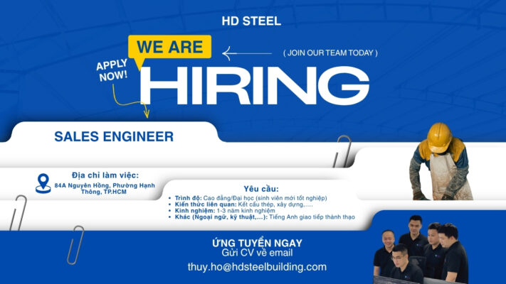 HDSTEEL tuyen dung Sales Engineer